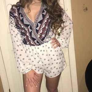 Red white and navy romper!